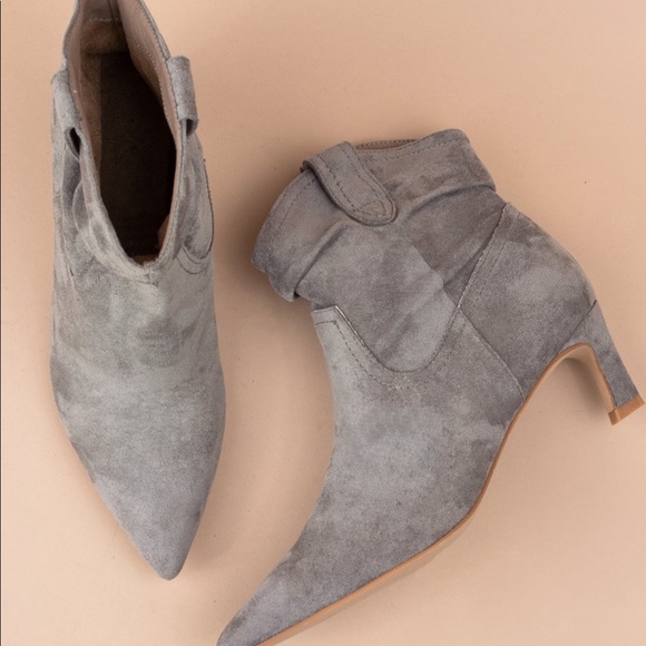 Mi.iM LOUIE Faux Suede Ankle Booties- GRAY - Picture 7 of 8